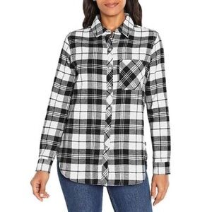 GAP Black and White Plaid Long Sleeve Shirt
